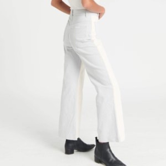 ROLLAS The Sailor Jean High Rise Wide Leg Color-block Shell Spice Gray /Cream 24 - Picture 11 of 11